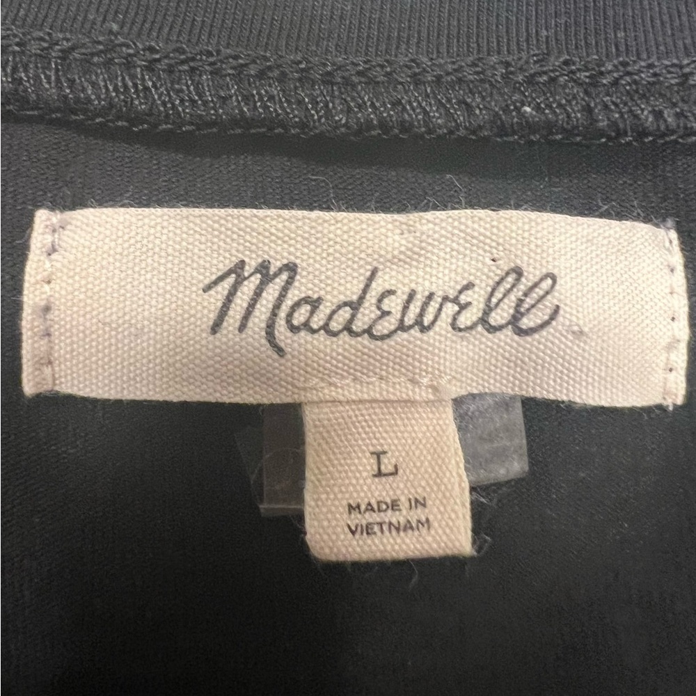 Madewell Black Tee with Sheer Sleeves - Picture 7 of 8